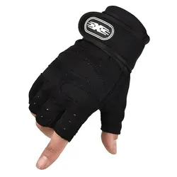 Unisex Non-Slip Fitness and Training Gloves with Wrist Guard - L (Black)