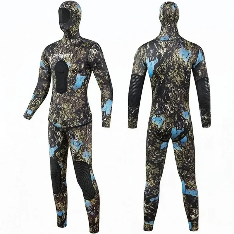 

Spearfishing Wetsuit 3mm Neoprene Open Cell for Men Women Camouflage Two-Piece Scuba Diving Full Cold Water