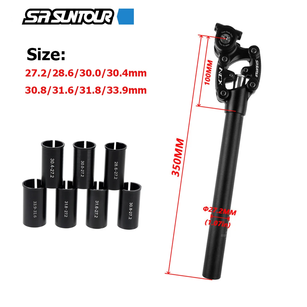 

SR SUNTOUR MTB Bike Shock Absorber Seatpost for Mountain Bicycle 27.2 28.6 30.0 30.4 30.8 31.6mm * 350mm Bike Seat Stem Parts