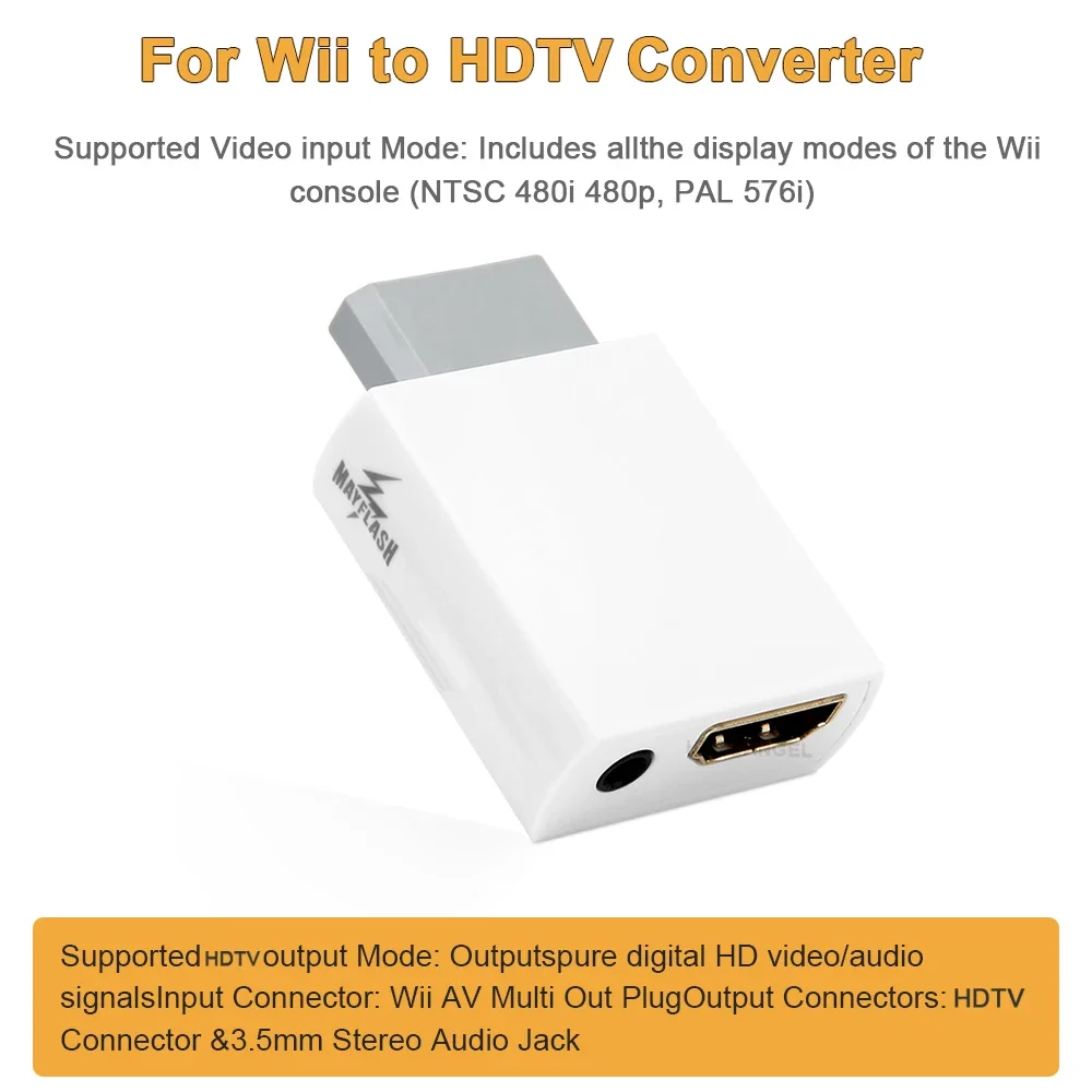 Audio Adapter Wii To Hdmi Converter Pc World Mayflash For Wii To