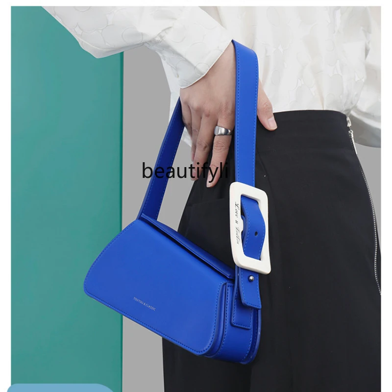 

yj Spring and summer new bag Female Minority design advanced underarm bag simple and versatile small square bag