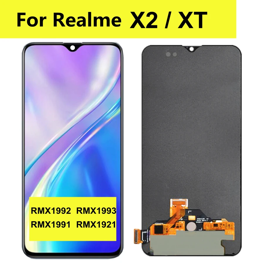 

6.4" OLED For Oppo Realme X2 RMX1991 LCD Display Screen Touch Panel Digitizer For Realme XT LCD RMX1921 Screen