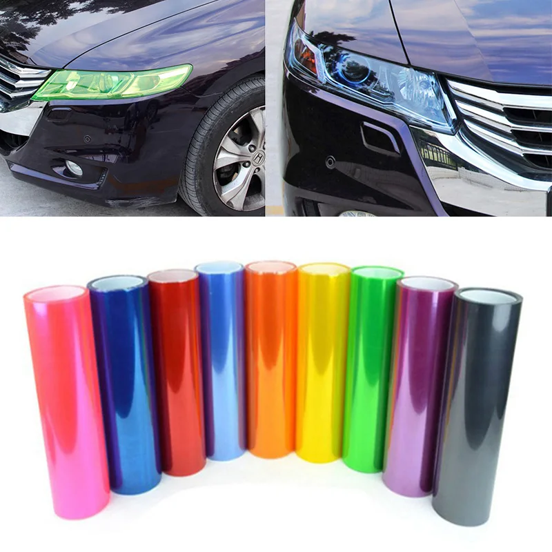 

PVC Car Headlight Lamp Film Fog Lamp Sticker Car Headlight Tailing Moulding Foil Self-Adhesive Car Accessories