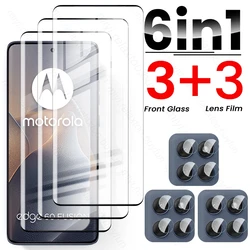 Premium Curved Tempered Glass Screen and Camera Protector with Enhanced Durability for Edge60 (6In1 3Front 3Lens)