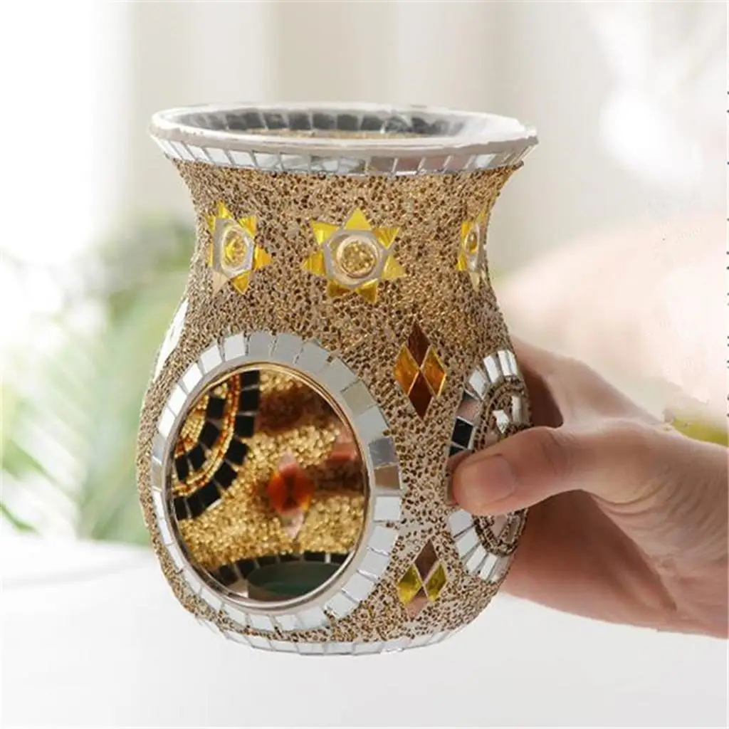 Mosaic Glass Oil Burner Candle Holder Essential Decoration