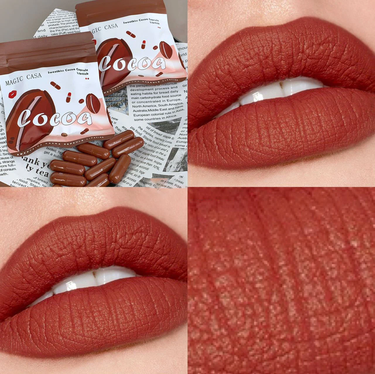 Coco Capsule Lipstick Set Matte Waterproof Lip Glaze 10 Colours_voghion.com