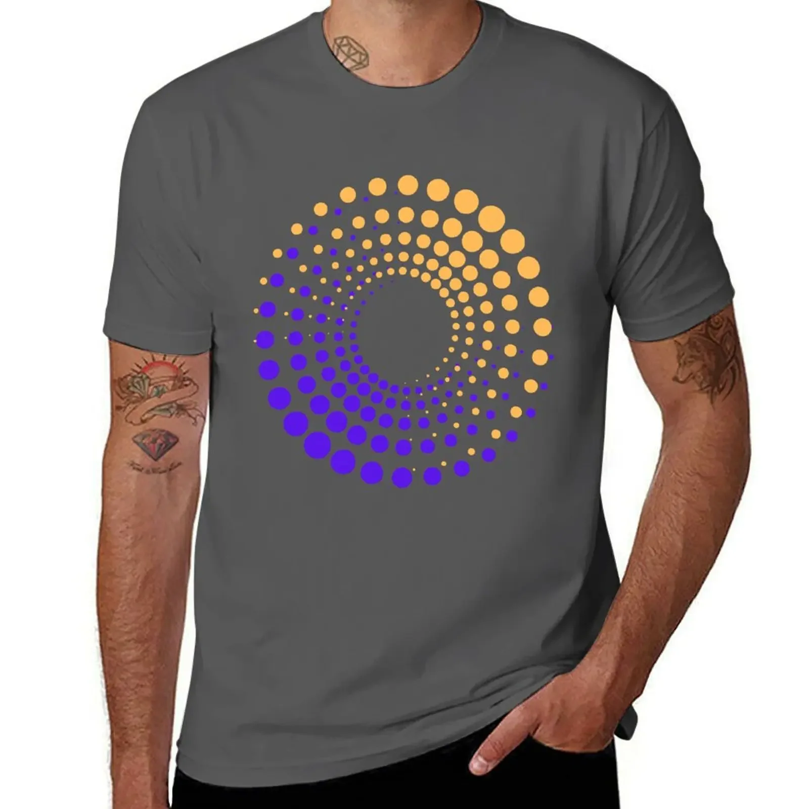 

Dotted circles T-shirt blacks vintage clothes men workout shirt