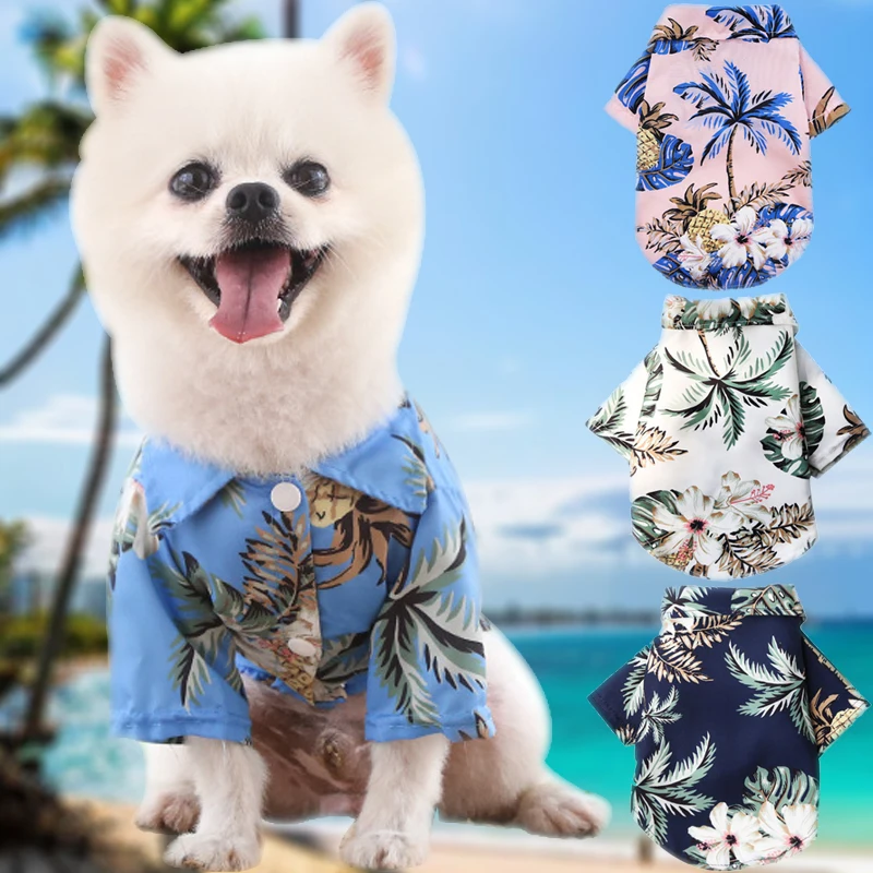 Hawaiian Beach Style Dog T-Shirts Thin Breathable Summer Dog Clothes for Small Dogs Puppy Pet Cat Vest Chihuahua Yorkies Poodle pet dog shirt