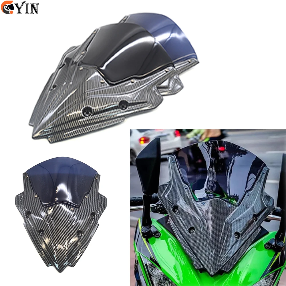 

For KAWASAKI NINJA650 NINJA 650 2017 2018 2019 Motorcycle carbon fiber windshield motorsport sun visor deflector WindScreen