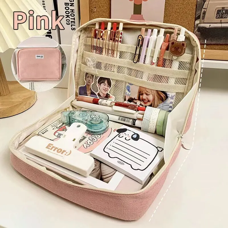 Large Capacity Portable Stationery and Cosmetic Bag