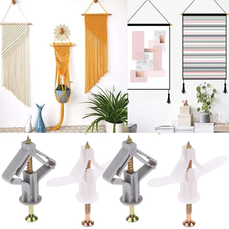 50/100Pcs Expansion Drywall Anchor Kit With Screws Self Drilling Wall Home Pierced Special For Nylon Plastic Gypsum Board