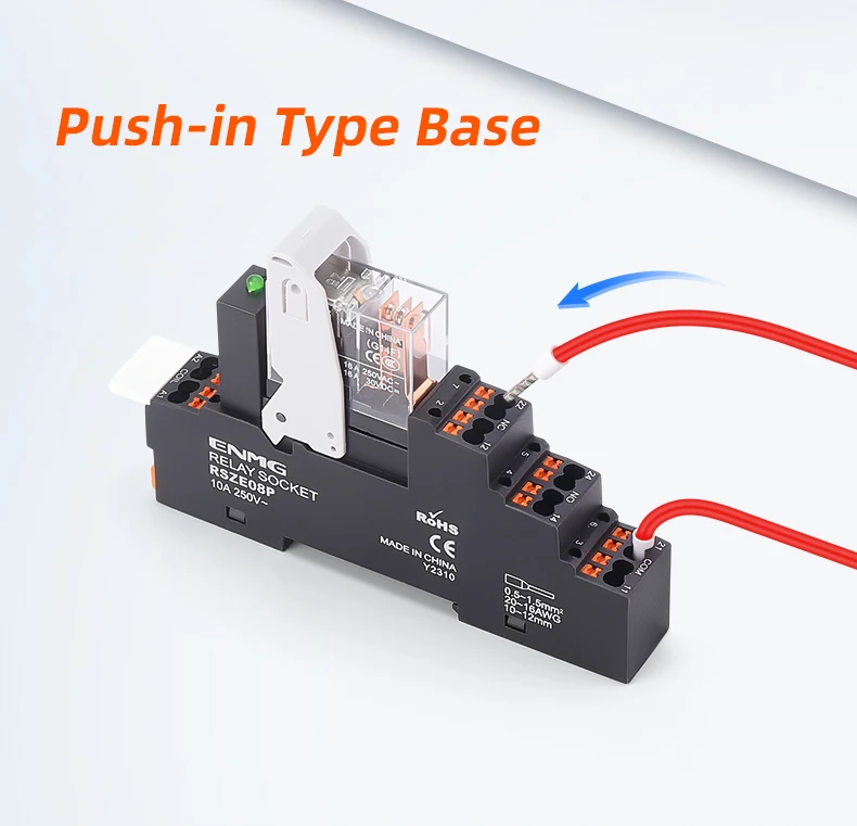 ENMG G2R-1 Ultra-Slim Electromagnetic Intermediate Relay DC24V 2NO 2NC DIN Rail Mount Industrial Automation Control Module Rail