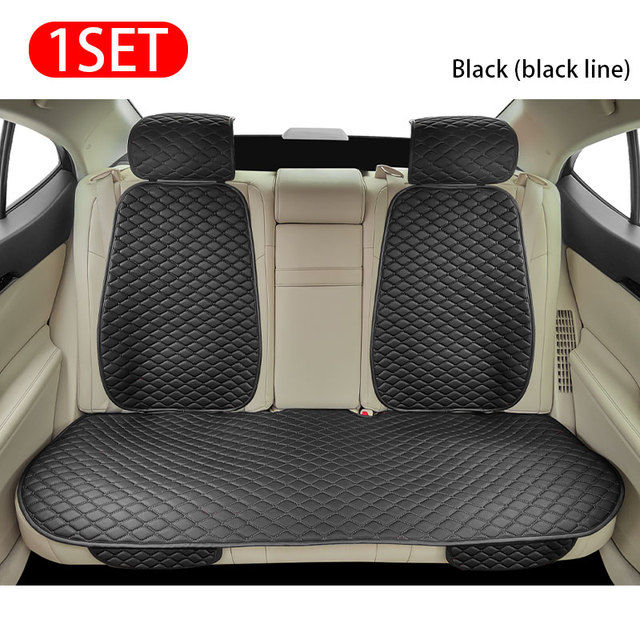 Leather Car Seat Cover Anti Slip Seat Cushion Easy to Clean Split Breathable Mat Universal Front Rear Seat Protector Covers