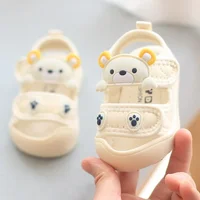 Simple Cute Newborn Baby Toddler Sandals Cartoon Bear Casual Children Sandal Boy Girl Baby Soft Comfortable Kick Resistant Shoes 6