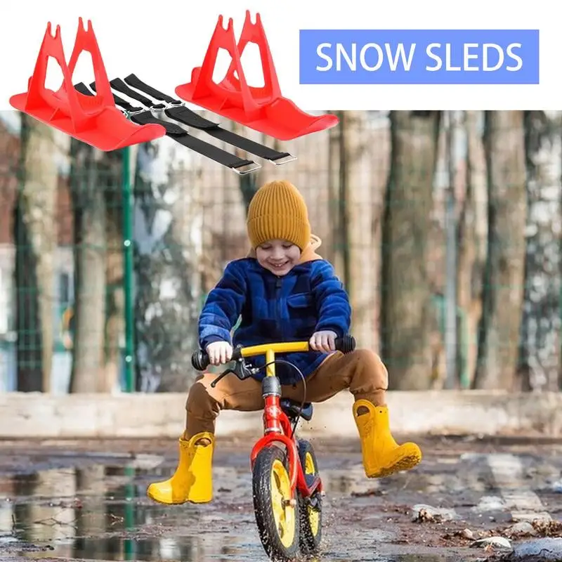 Balance Cycling Snow Skis Winter Sledge Board Attachment Funny Snow Sledge Board Sturdy Kids Scooter Portable