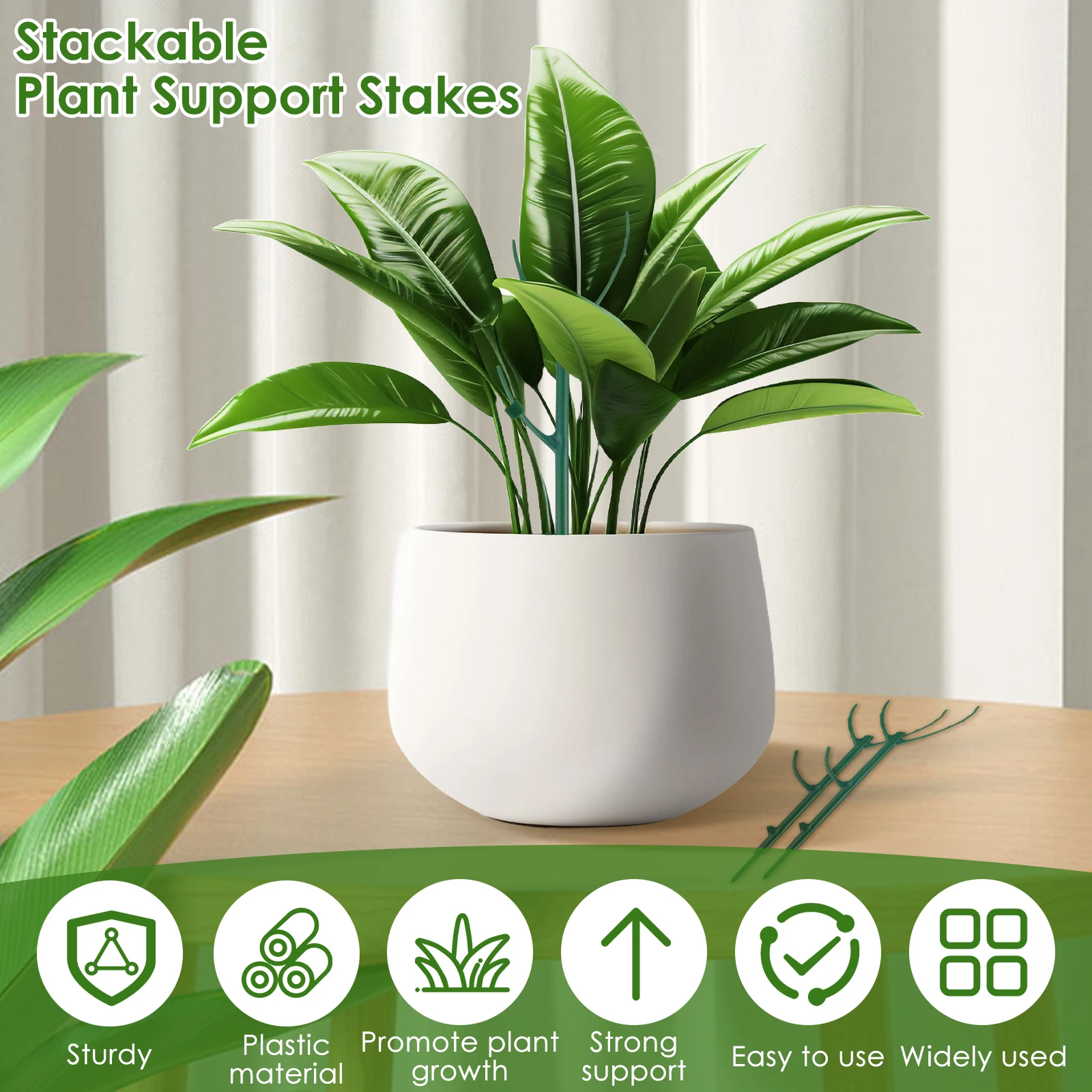 Reusable Plastic Plant Support Stakes for Garden Greenhouses