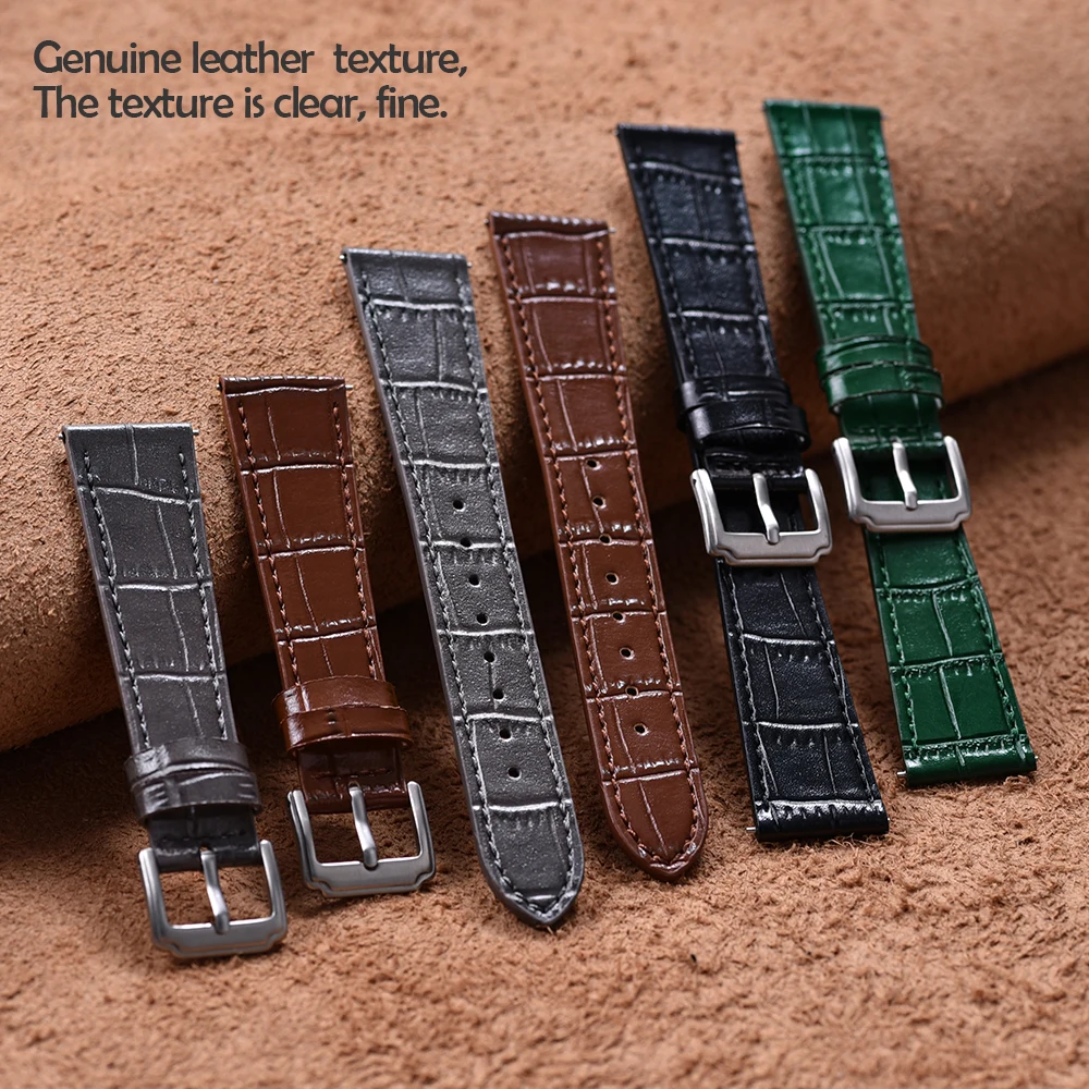 Premium Slub Pattern Leather Watch Strap – Universal Accessory