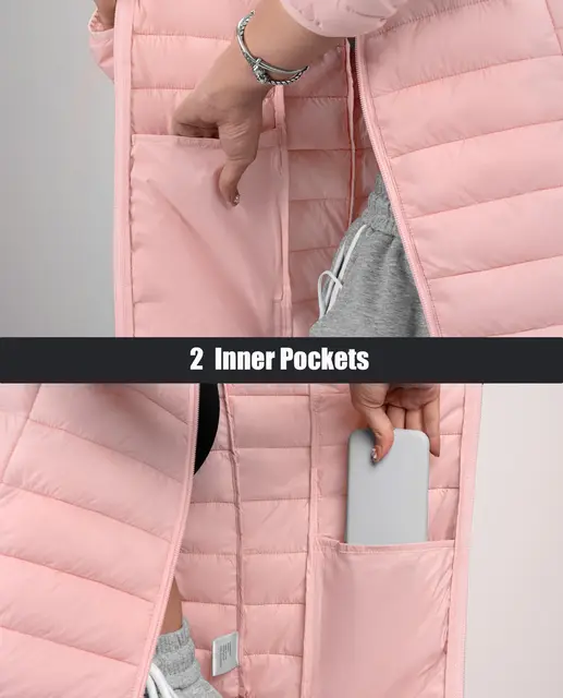 TACVASEN Women's Lightweight Quilted Puffer Jacket With Hood - Water-Resistant Winter Coat With Zippered Pockets