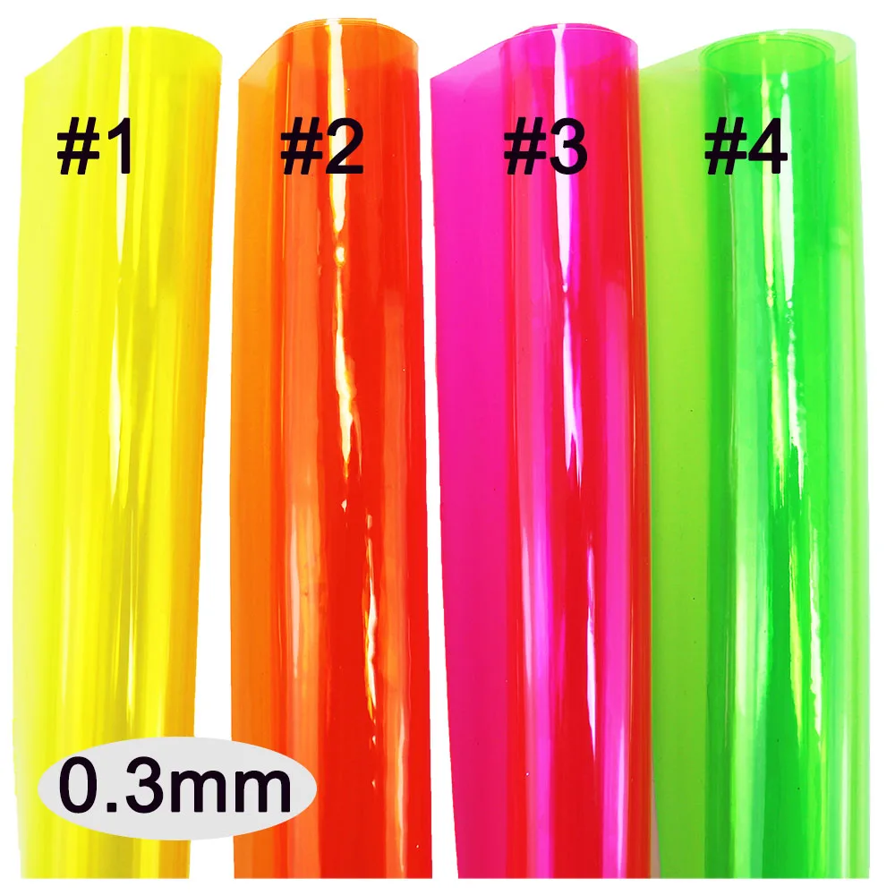 Leather Fabric Vinyl Sewing Fabric Vinyl Fabric 30x120cm Roll Neon Pink Colorful Clear Transparente PVC Film Vinyl Faux Leather Fabric Soft Glass Cloth Waterproof For Bag BH050