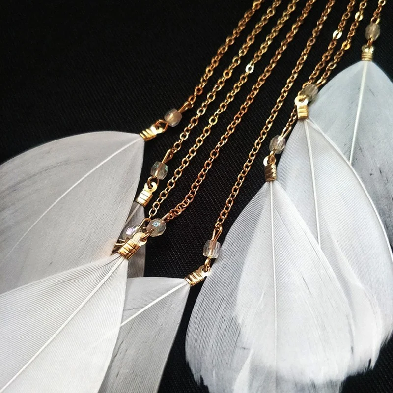 Ear Clip Earrings Clip Earrings Ear Clip Ear Accessories Bohemian Colour Feather Ear Hook Clip on Earrings Without Piercing Women Accessories Long Tassels Cuff Earring Jewelry