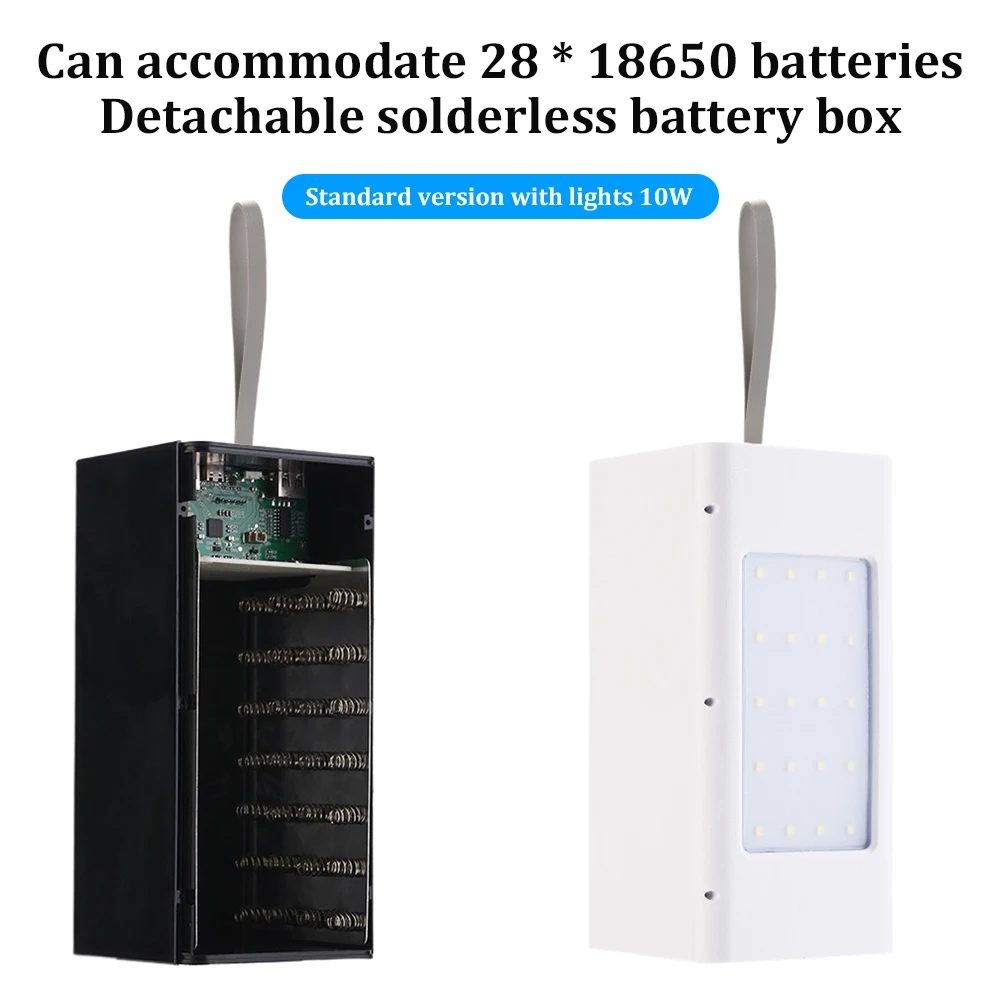 Power Bank Battery Holder 28x18650 DIY Shells Welding Free Case Plastic Faster Charge Strong Light