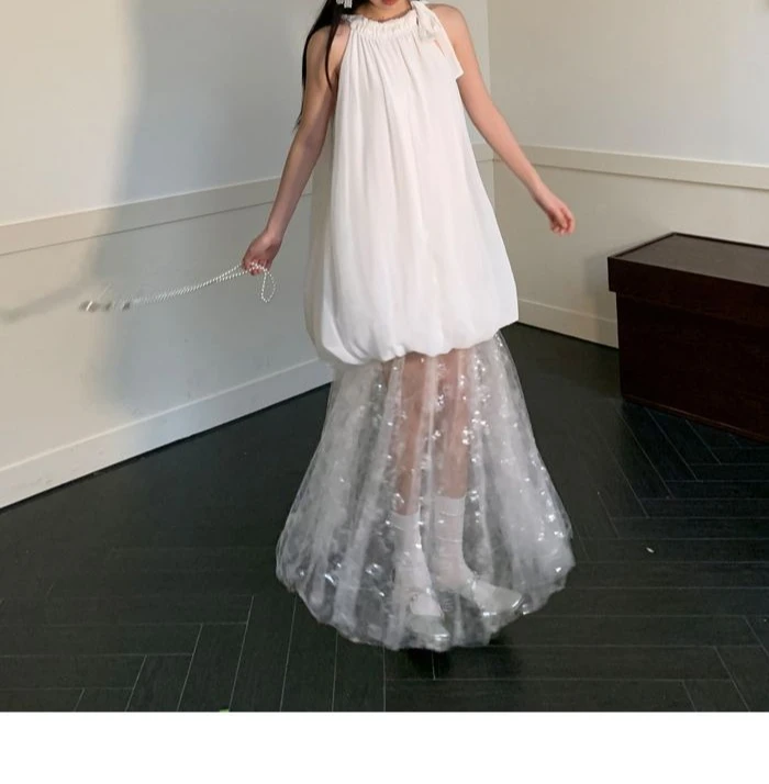 White Dress Women's 2026 Fashion New Summer Design Sense High Sense Long Dress Skirt 4