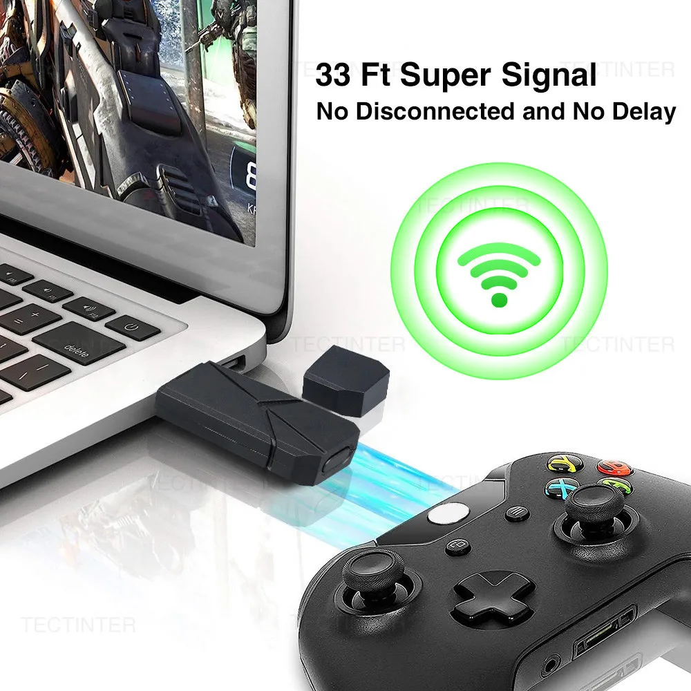 Xbox OneX S Elite 시리즈 컨트롤러용 무선 어댑터 동글, USB 2 세대 리시버, PC Win 7 8/10 게임용 액세서리