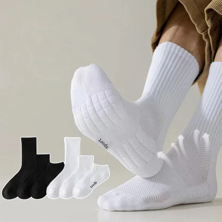 Herren-Sportsocken mit dicker Sohle, schweißabsorbierend und atmungsaktiv, mit Polsterung für Laufen, professionelle Sportsocken für Herren – Detail 2