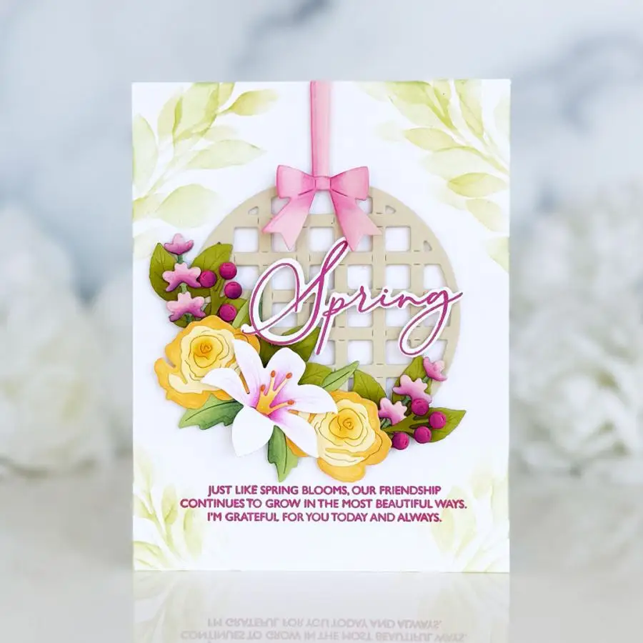 페이퍼트레이 잉크 인투 더 블룸스: 스프링 바스켓 금속 커팅 다이 스탬프 스텐실 DIY 스크랩북 다이어리 핸드메이드 2026년 3월 신제품