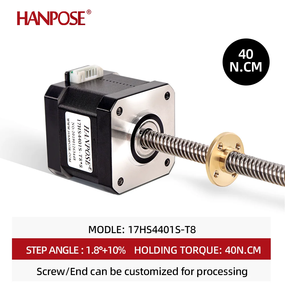 Nema17 17HS4401S-T8 stepper motor T8 screw lead 2/4/8mm 300mm 42 motor 42BYGH for 3d printer