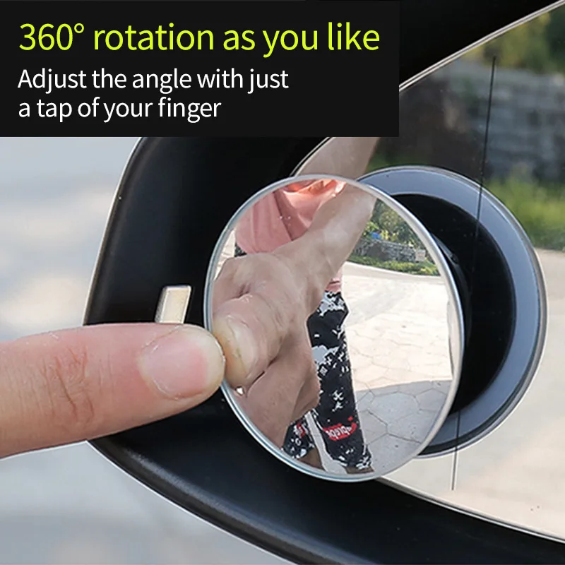 HD Frameless Adjustable-Degree Small round Mirror Blind Spot Mirror Reversing Wide-Angle Car Rear View blind spot mirror wide angle mirror