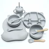11pcs Children's Tableware Set Baby Silicone Bowl Set Baby Complementary Bowl Food Grade Silicone Fork Spoon Bowl 2