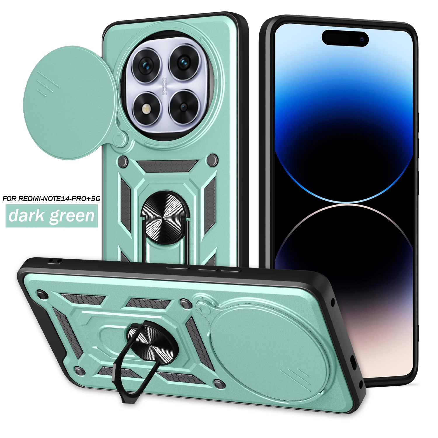 Armored Protective Phone Case with Magnetic Ring and Camera Guard