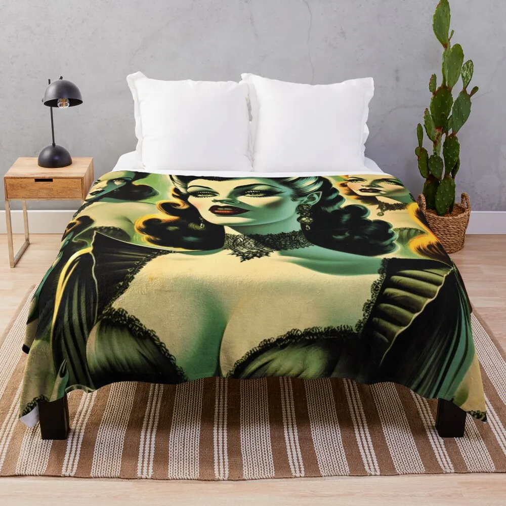 

Hot Vampire Woman Throw Blanket Shaggy Decorative Sofa Camping halloween Blankets