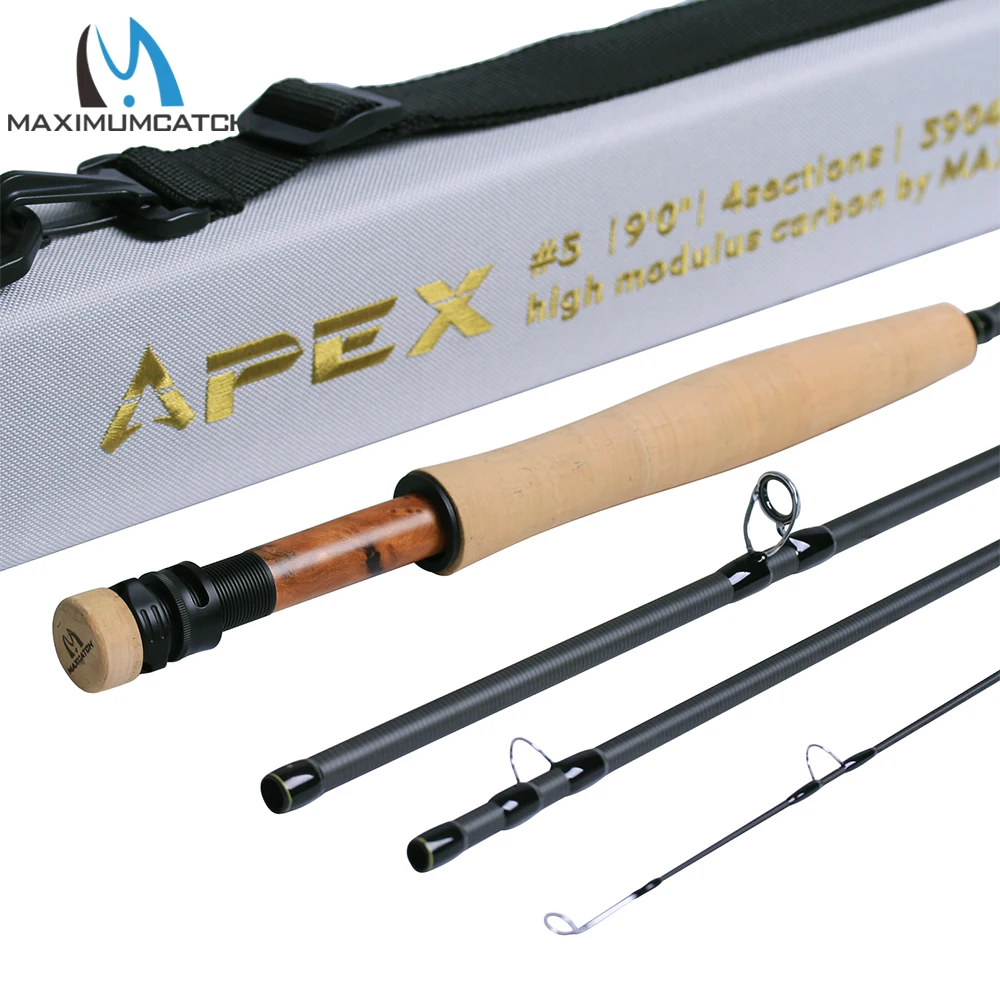 

Maximumcatch APEX 9FT 5WT 4Section Fly Fishing Rod IM12/40T High Modulus Carbon Fiber Fast Action Trout Fly Rod