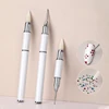 1pc Double Headed Nail Art Dot Diamond Crayons Gel Painting Diamond Pen Picker Manicure Art Wax Tip Adhesive Point Drill Pen 1