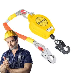 Fall Arrester 330.7 LBS 150 Kg Retractable Lifeline Fall Arrest System Anti-Rotation Steel Wire Rope Quick-Action Braking System