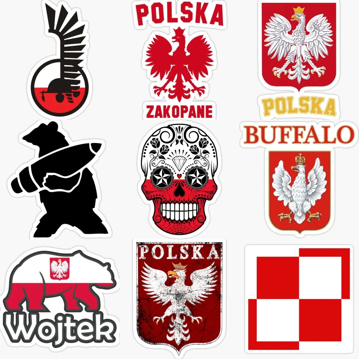 

Polska Polish Eagle Poland Flag Bear Creative Stickers for Decorate Truck Window Truck Car Wall Van Table Motorcycle Off-road