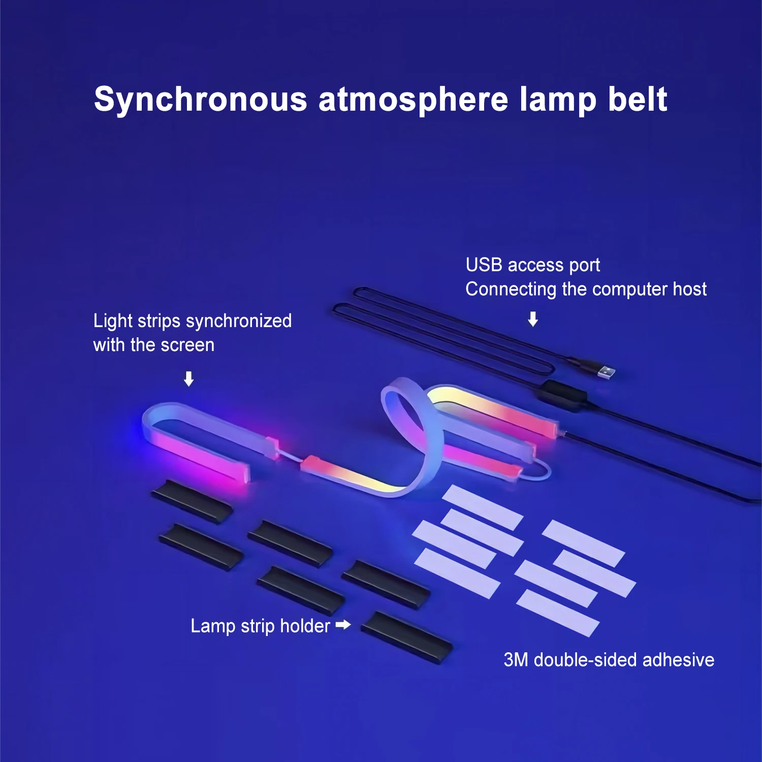 Smart Gaming LED Strip Lights Computer Sync Light Strip Monitor RGB Screen LED Backlight For Gaming Room Atmosphere Decor 6