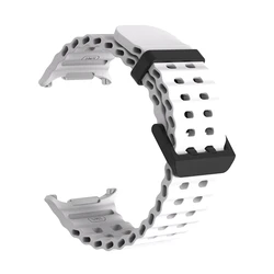 Premium Marine Band - Sport Silicone Bracelet for Samsung Galaxy Watch Ultra 47mm (Black-White)