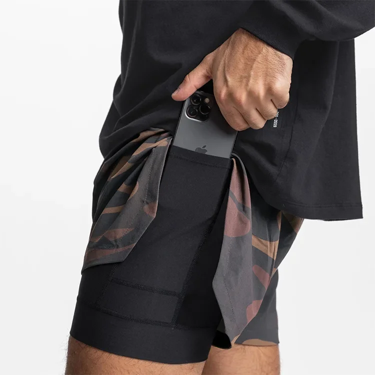 ASRV Mens Gym 2 in 1 Jogger Sport Short Pants Man Quick Dry Running Workout Basketball Shorts Male Gym Fitness Sweatpant Bottoms