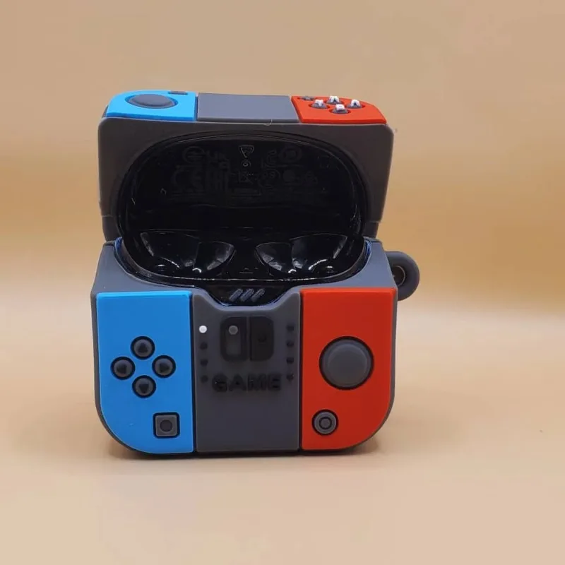 Cute cartoon mini game console headphone case suitable for Apple Airpods 1 2 3 4 Pro Pro2 silicone headphone soft shell