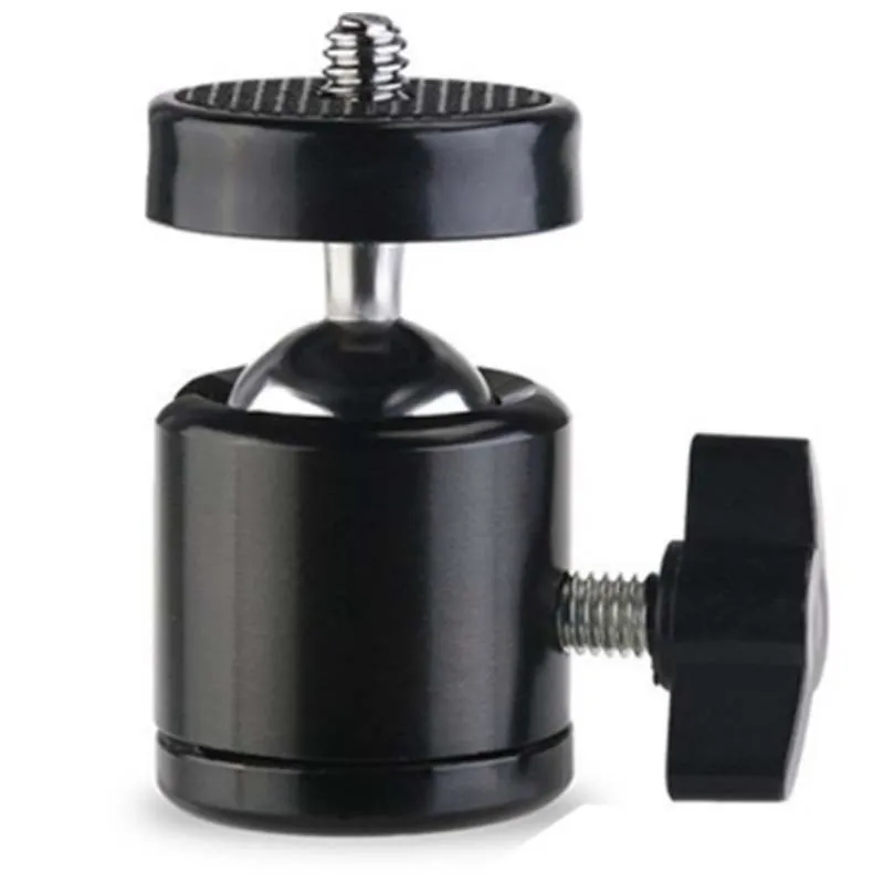 Tripod Ball Head Mini Ball Head 1/4 Hotshoe Mount Adapter 360 Degree Swivel Aluminum Tripod Ballhead for gopro dv DSLR Light Camrea Stand