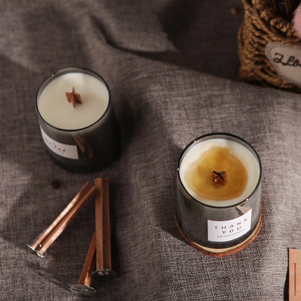 Cross Wooden Candle Wicks with Bases 10Pieces For Candle Making Craft DIY Making Supplies Natural Wooden Soy Parffin Wax candle wick candle wicks