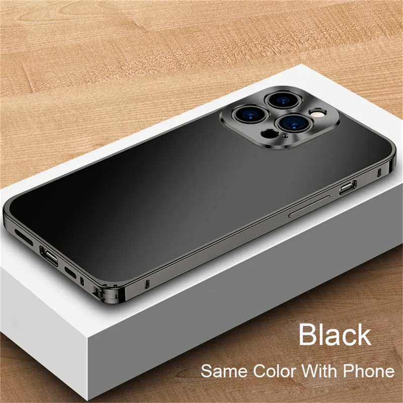 Luxury Aluminium Alloy Metal Frame Shockproof Case for iphone 15 14 13 12 Pro Max Case  Matte PC Cover  For iPhone 15 Pro Coques