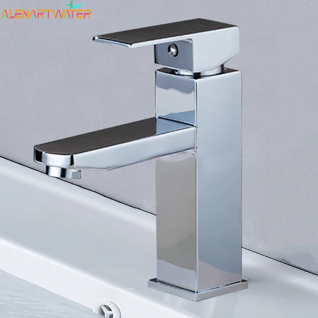 ก๊อกน้ําห้องน้ํา Hot & Cold TAP ดาดฟ้าติดตั้งห้องน้ําอ่างล้างหน้าก๊อกน้ําสีดําสแควร์อ่างล้างหน้าอ่างล้างจานก๊อกน้ําอ่างอาบน้ํา 1