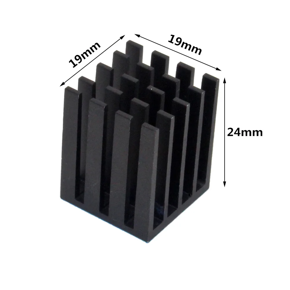 19x19x24mm 20 Stück Aluminium-Kühlkörper, Kühlkörper für elektronische Chips, ICs, MOSFETs mit Wärmeleitband – Detail 2