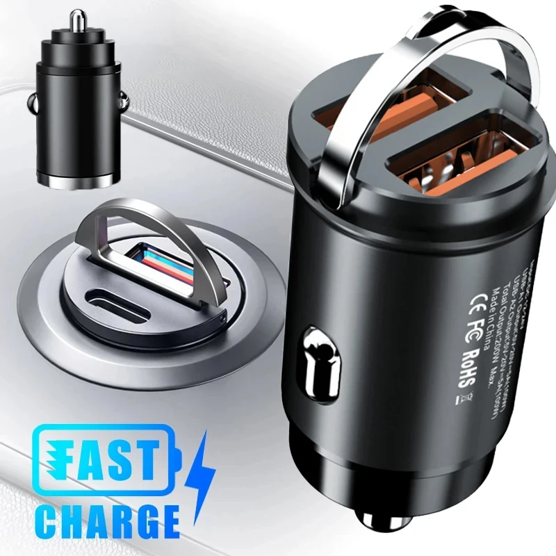 USB Car Charger Quick Charge 3.0 Type C Fast Charging Adapter