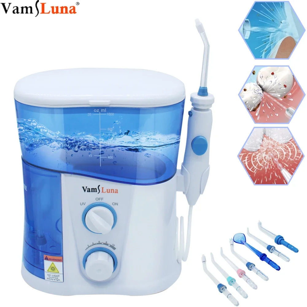 Electric Water Flosser Water Flossing Dental Oral Irrigator for Teeth Cleaning Professional Floss 1000L with 7 Tips oral irrigator,water flosser