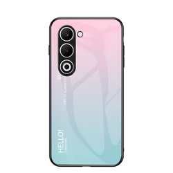 Custodia per telefono in vetro temperato gradientato shockproof con bumper in silicone